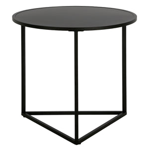 Homeroots 22" Black Steel Round End Table   543823