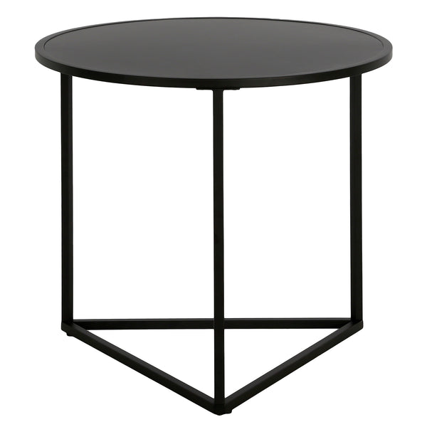 Homeroots 22" Black Steel Round End Table   543823
