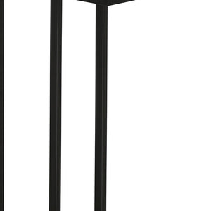 Homeroots 25" Black And Clear Glass And Steel End Table   543826