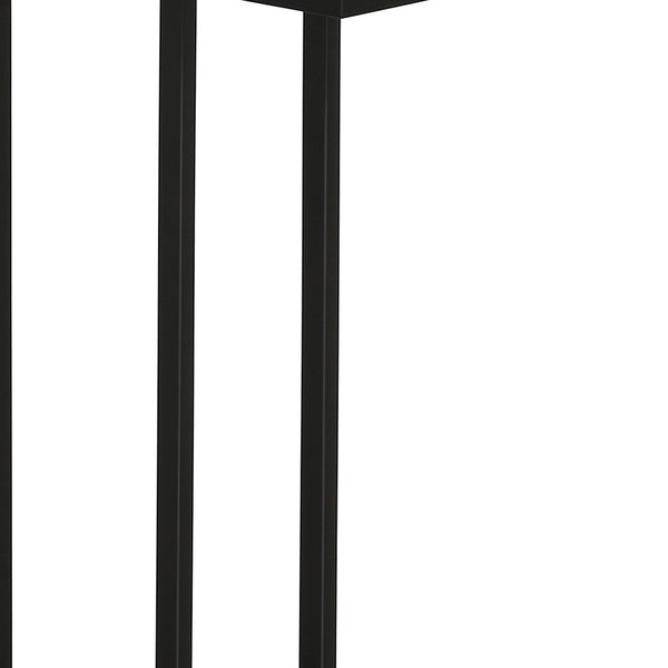 Homeroots 25" Black And Clear Glass And Steel End Table   543826