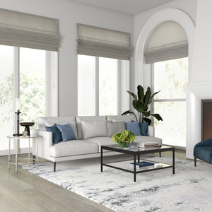 Homeroots 22" Silver And Clear Glass And Steel Round End Table   543830