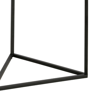 Homeroots 22" Black And Clear Glass And Steel Round End Table   543840