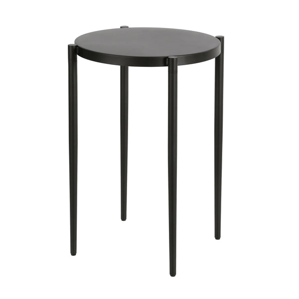 Homeroots 24" Black Metal Round End Table   543848