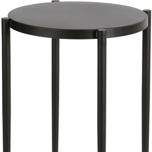 Homeroots 24" Black Metal Round End Table   543848