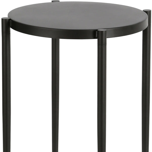 Homeroots 24" Black Metal Round End Table   543848
