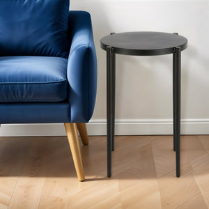 Homeroots 24" Black Metal Round End Table   543848