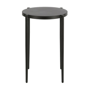 Homeroots 24" Black Metal Round End Table   543848