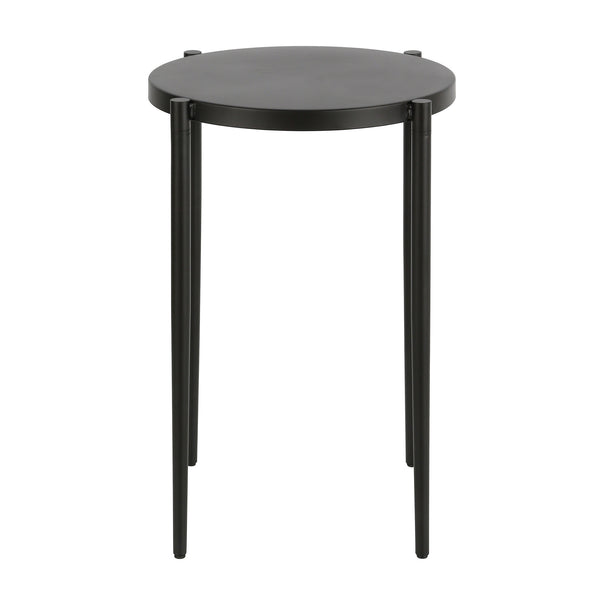 Homeroots 24" Black Metal Round End Table   543848