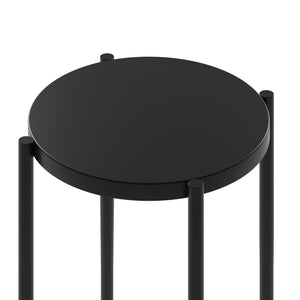 Homeroots 24" Black Metal Round End Table   543848