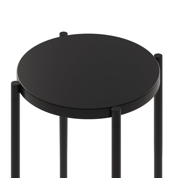 Homeroots 24" Black Metal Round End Table   543848
