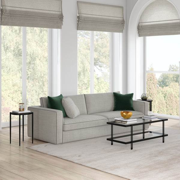 Homeroots 24" Black Metal Round End Table   543848