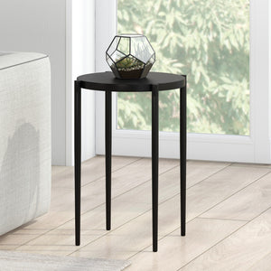 Homeroots 24" Black Metal Round End Table   543848