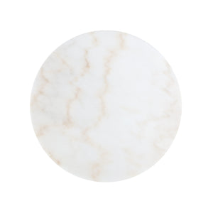 Homeroots Set Of Two 31" White And Gold Genuine Marble And Iron Round Nested Coffee Tables Gold  543849