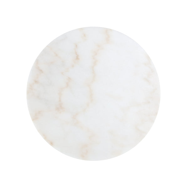 Homeroots Set Of Two 31" White And Gold Genuine Marble And Iron Round Nested Coffee Tables Gold  543849