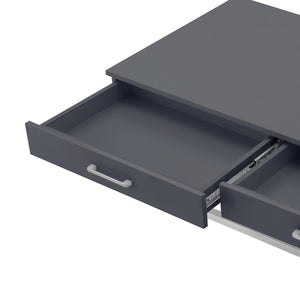 Homeroots 47" Dark Gray Silver And Clear Wood Acrylic And Steel Coffee Table Dark Grey,Chrome  543854