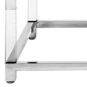HomeRoots 47" Modern Light Gray Coffee Table with Silver Acrylic Frame & 2 Drawers for Stylish Storage Solutions 543855