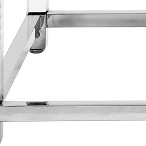 HomeRoots 47" Modern Light Gray Coffee Table with Silver Acrylic Frame & 2 Drawers for Stylish Storage Solutions 543855