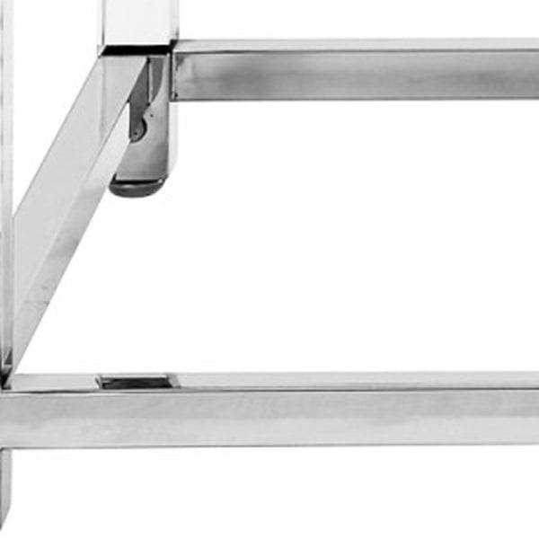 HomeRoots 47" Modern Light Gray Coffee Table with Silver Acrylic Frame & 2 Drawers for Stylish Storage Solutions 543855
