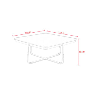 Homeroots 35" Black And Gold Stainless Steel Square Coffee Table Black,Gold  543858