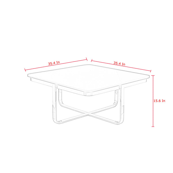 Homeroots 35" Black And Gold Stainless Steel Square Coffee Table Black,Gold  543858