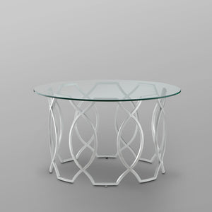 Homeroots 32" Clear And Silver Glass And Iron Round Coffee Table Silver  543867