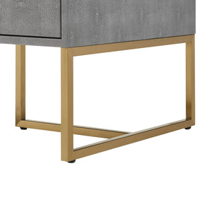 Homeroots 46" Gray And Gold Stainless Steel Coffee Table With Two Drawers Grey,Gold  543872