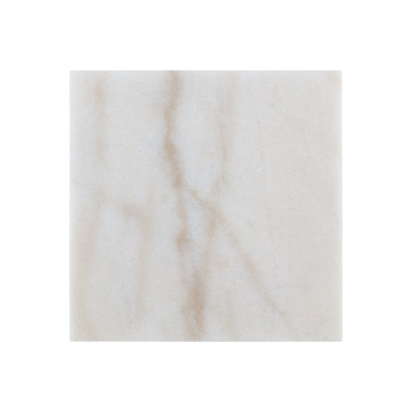 Homeroots Set Of Two 22" Gold And White Marble Nested Tables Gold  543885