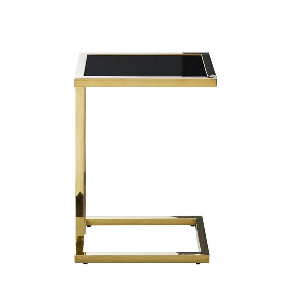 HomeRoots 22" Elegant Black and Gold End Table - Stylish Stainless Steel Frame for Modern Living Spaces 543893