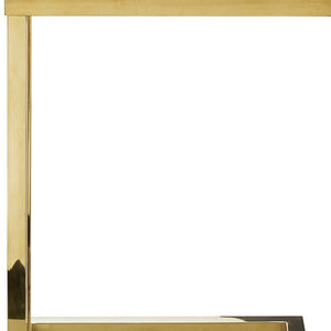 HomeRoots 22" Elegant Black and Gold End Table - Stylish Stainless Steel Frame for Modern Living Spaces 543893