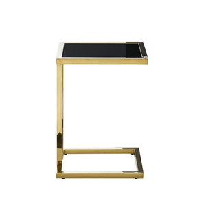 HomeRoots 22" Elegant Black and Gold End Table - Stylish Stainless Steel Frame for Modern Living Spaces 543893