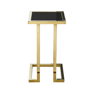 HomeRoots 22" Elegant Black and Gold End Table - Stylish Stainless Steel Frame for Modern Living Spaces 543893