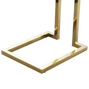 HomeRoots 22" Elegant Black and Gold End Table - Stylish Stainless Steel Frame for Modern Living Spaces 543893