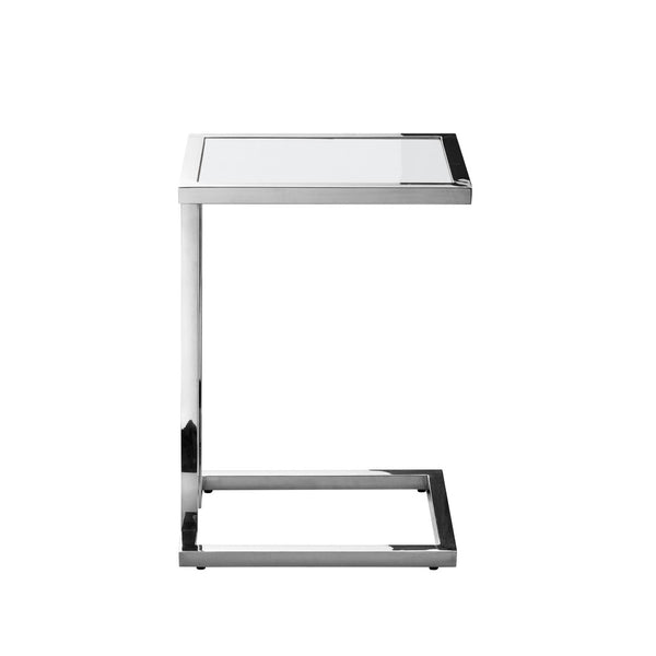 HomeRoots 22" Modern White and Silver End Table with Stainless Steel Frame – Stylish, Durable, and Versatile! 543895