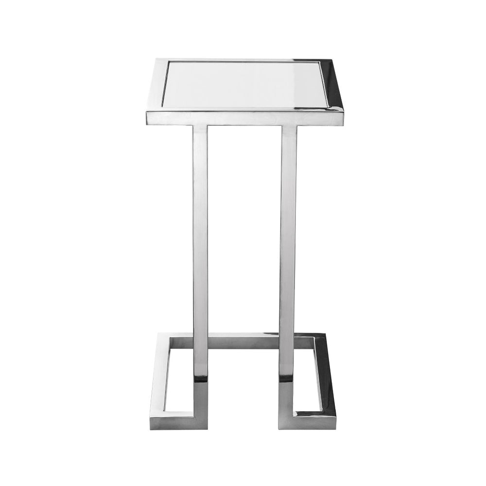 HomeRoots 22" Modern White and Silver End Table with Stainless Steel Frame – Stylish, Durable, and Versatile! 543895
