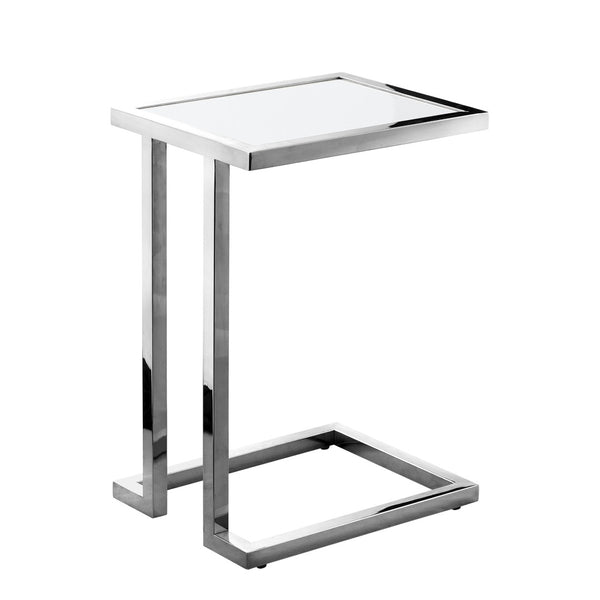 HomeRoots 22" Modern White and Silver End Table with Stainless Steel Frame – Stylish, Durable, and Versatile! 543895