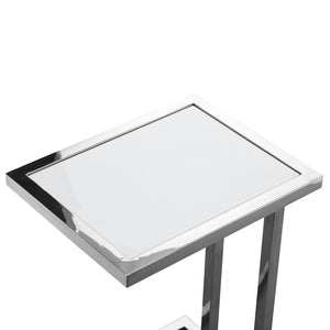 HomeRoots 22" Modern White and Silver End Table with Stainless Steel Frame – Stylish, Durable, and Versatile! 543895
