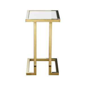 HomeRoots 22" Chic White and Gold End Table with Stainless Steel Frame - Modern Accent for Any Space 543896