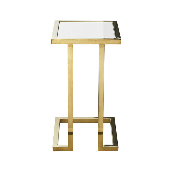 HomeRoots 22" Chic White and Gold End Table with Stainless Steel Frame - Modern Accent for Any Space 543896