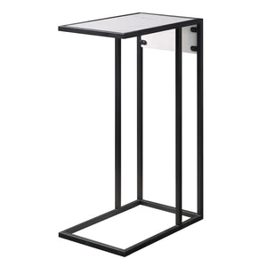 HomeRoots 26" Modern Faux Marble End Table with Iron Frame & USB Port - Stylish, Compact, and Versatile Design 543898