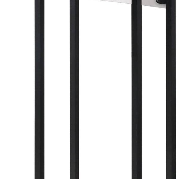 HomeRoots 26" Modern Faux Marble End Table with Iron Frame & USB Port - Stylish, Compact, and Versatile Design 543898