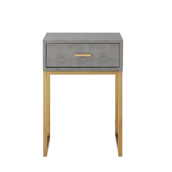 Homeroots 24" Gold And Gray End Table With Drawer Grey,Gold  543906