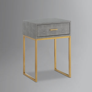 Homeroots 24" Gold And Gray End Table With Drawer Grey,Gold  543906