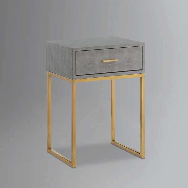 Homeroots 24" Gold And Gray End Table With Drawer Grey,Gold  543906