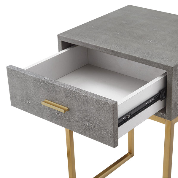 Homeroots 24" Gold And Gray End Table With Drawer Grey,Gold  543906