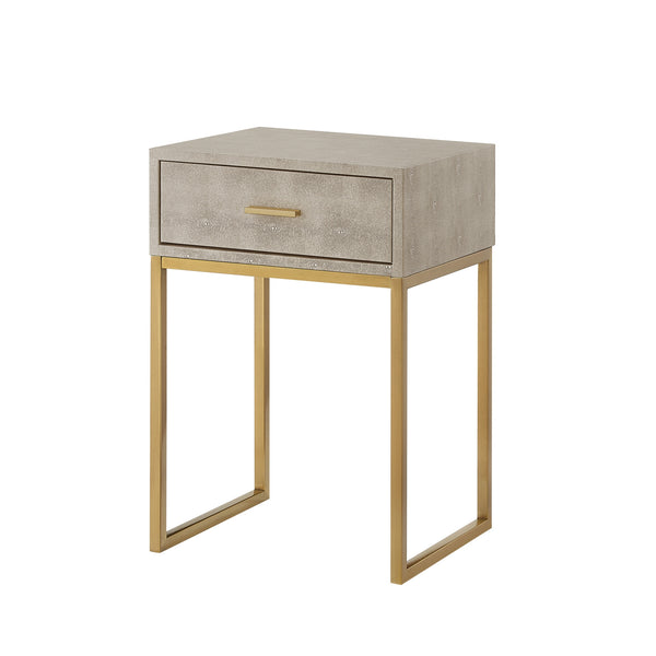 Homeroots 24" Gold And Cream End Table With Drawer Cream White,Gold  543908