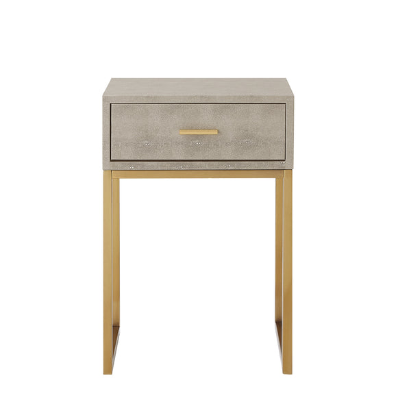 Homeroots 24" Gold And Cream End Table With Drawer Cream White,Gold  543908