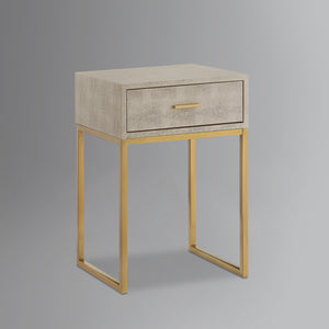 Homeroots 24" Gold And Cream End Table With Drawer Cream White,Gold  543908