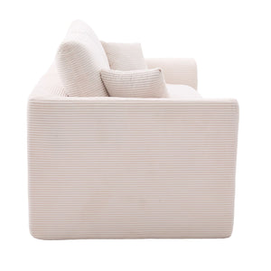 English Elm UNITED Cloud Couch Modular Sectional Sofa with Corduroy Cover, Ergonomic 2-Seater, No Assembly Needed Beige W1568P371117