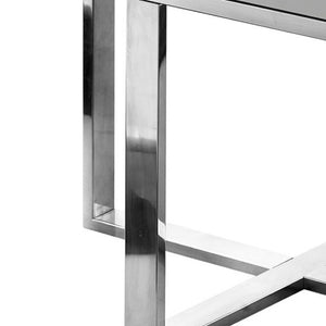 HomeRoots 22" Light Gray and Silver End Table with Drawer - Modern Square Design for Living Rooms & Bedrooms 543910