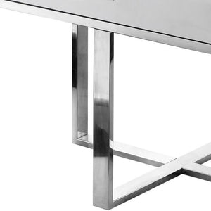 HomeRoots 22" Silver Metallic End Table with Drawer - Modern Design, Versatile Nightstand & Storage Solution 543911